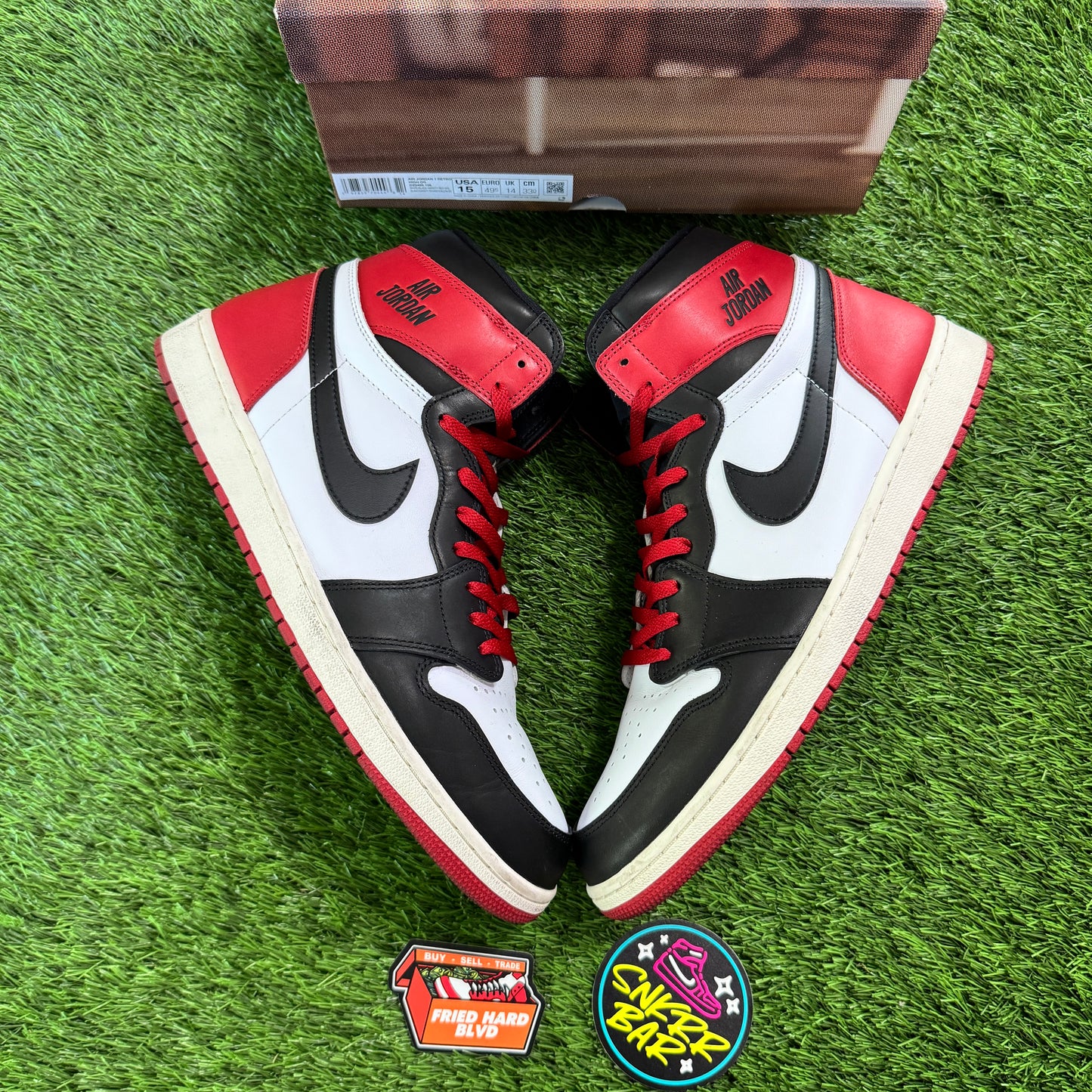 Jordan 1 Retro High OG Black Toe Reimagined SIZE 15M/16.5W