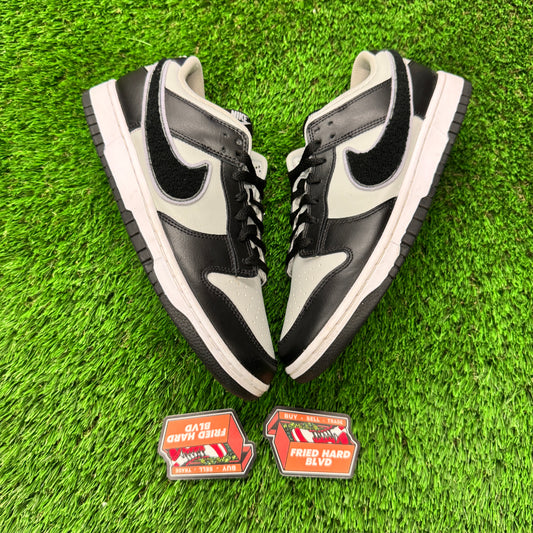 Nike Dunk Low Chenille Swoosh Black Grey 10M/11.5W