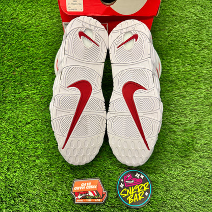 Nike Air More Uptempo White Varsity Red Outline 10M/11.5W
