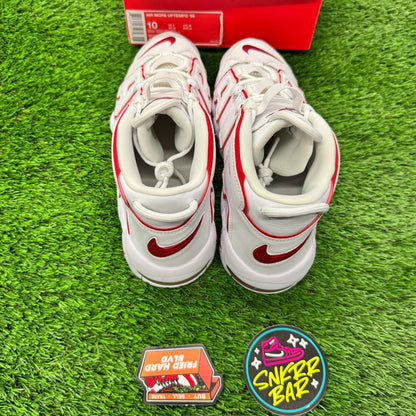 Nike Air More Uptempo White Varsity Red Outline 10M/11.5W