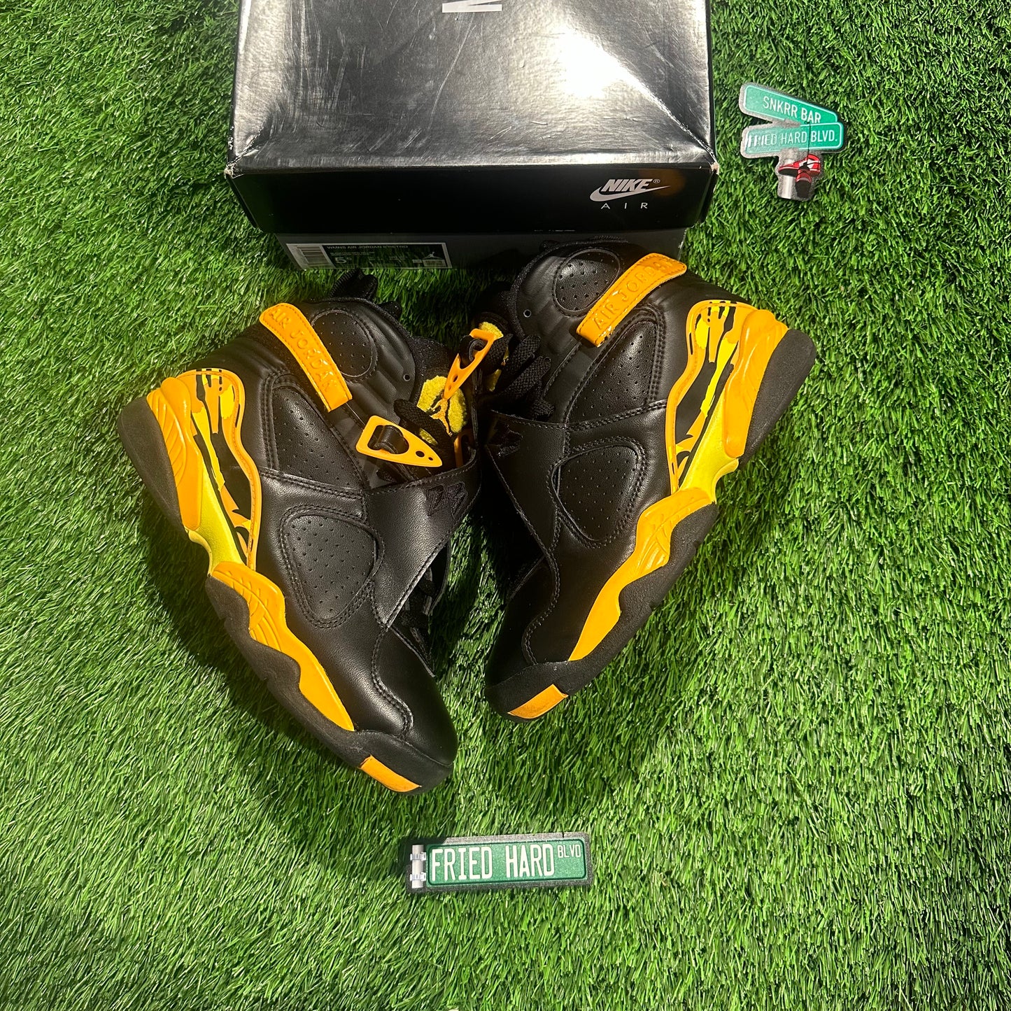 Jordan 8 Retro Taxi Yellow Black (Women's) 4Y/5.5W
