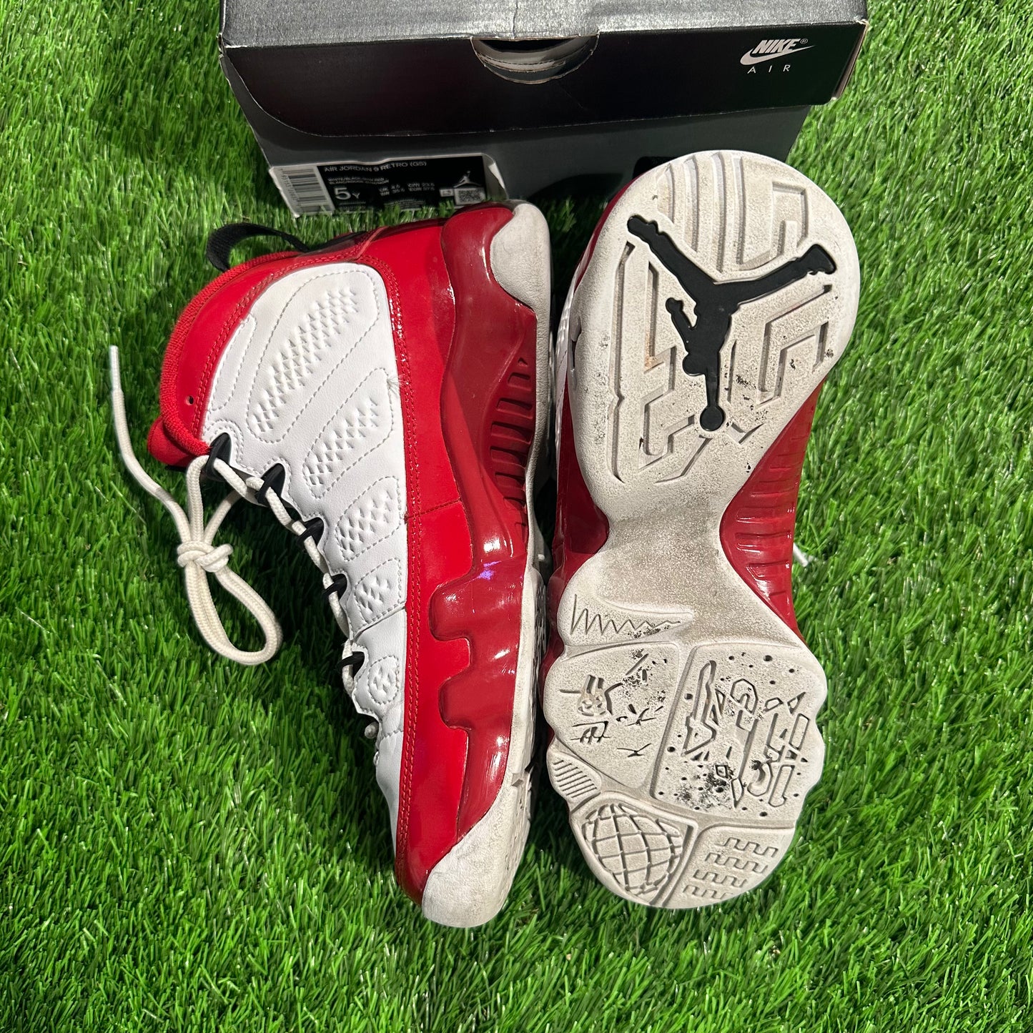 Jordan 9 Retro White Gym Red (GS) 5Y/6.5W