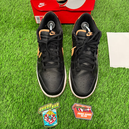 Nike Dunk Low Black Amber Brown SIZE 12M/13.5W