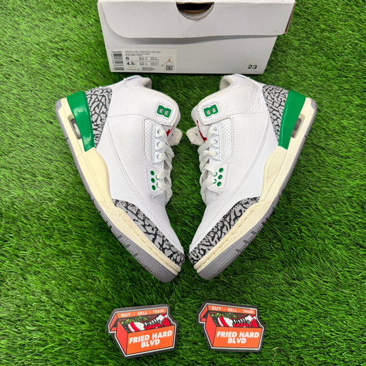 Jordan 3 Retro Lucky Green (Women's) SIZE 4.5Y/6W