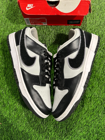 Nike Dunk Low Chenille Swoosh Black Grey 11.5M/13W