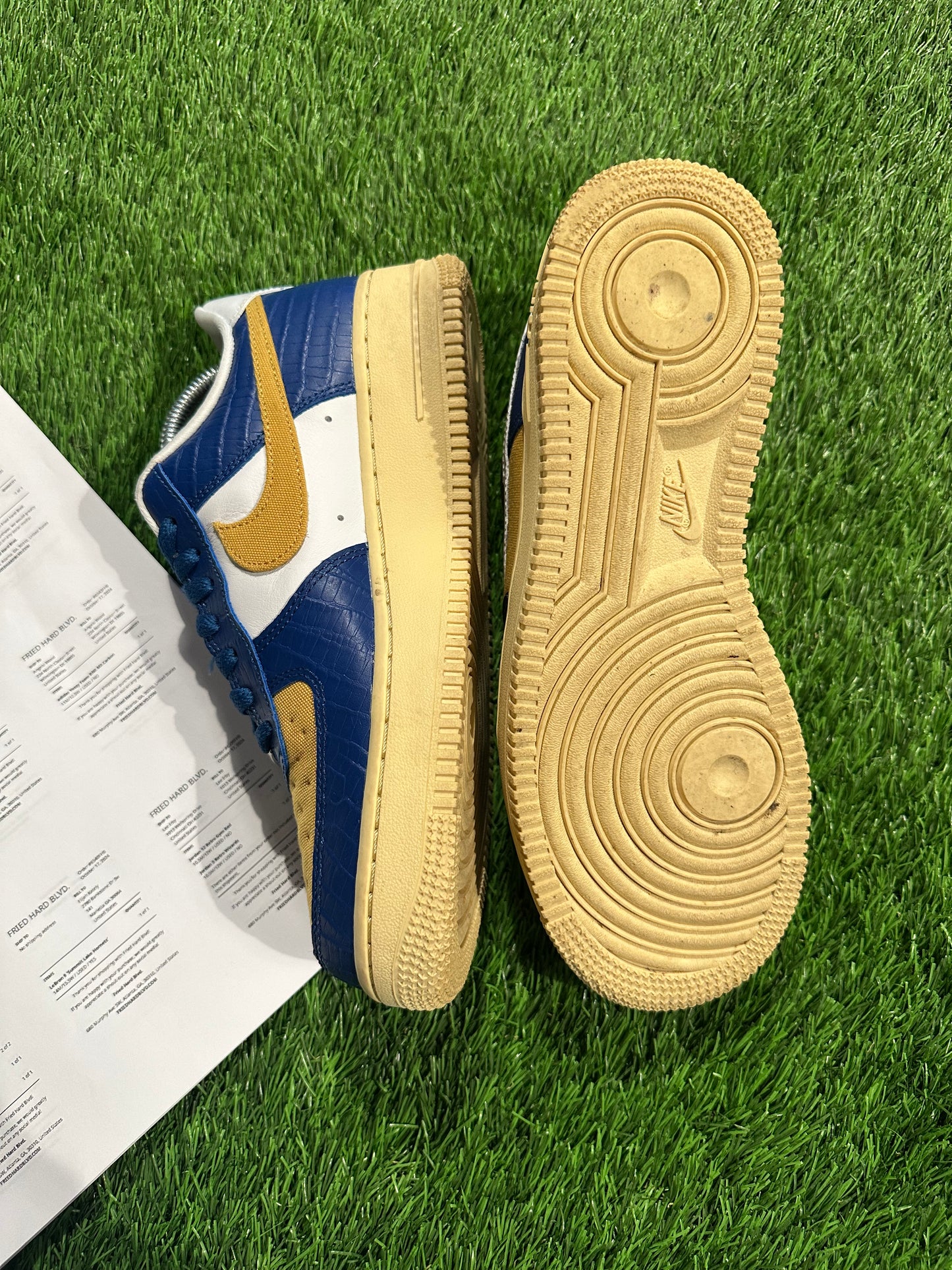 Air Force 1 Low SP Undefeated 5 On It Blue Yellow Croc 7Y/8.5W