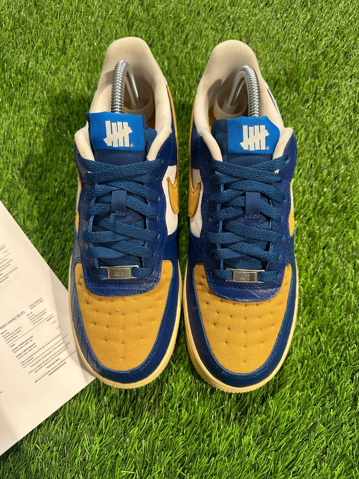 Air Force 1 Low SP Undefeated 5 On It Blue Yellow Croc 7Y/8.5W