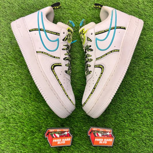 Air Force 1 Low Worldwide White Blue Fury Volt SIZE 12M/13.5W