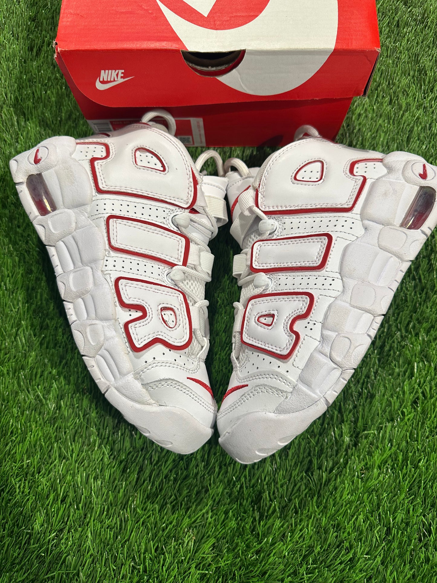 Nike Air More Uptempo White Varsity Red Outline (GS) 4Y/5.5W