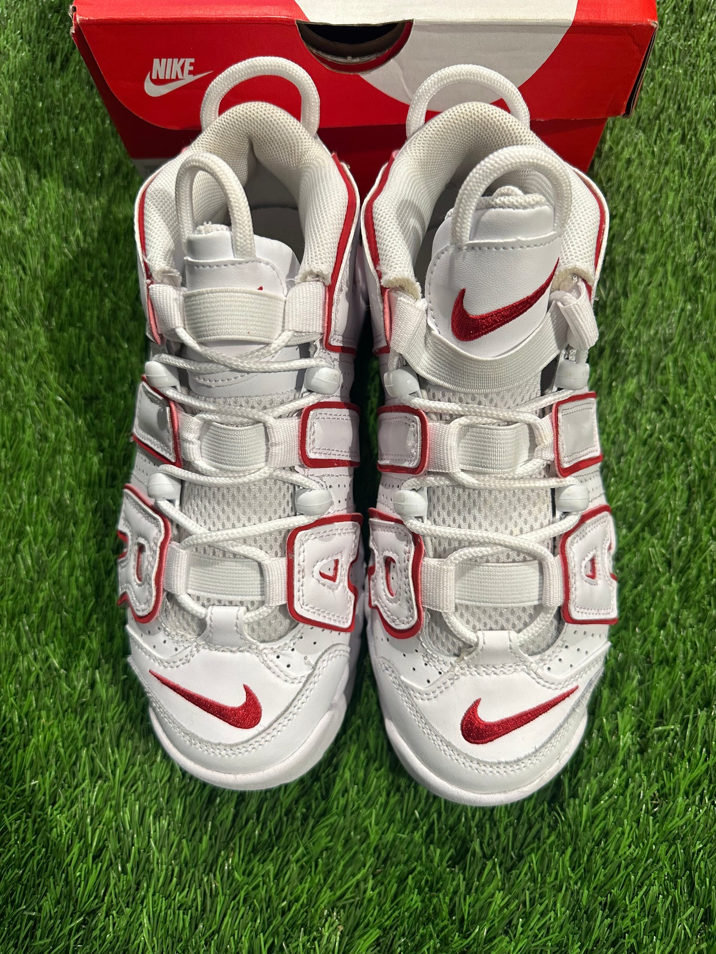 Nike Air More Uptempo White Varsity Red Outline (GS) 4Y/5.5W