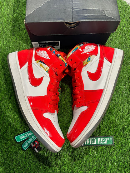 Jordan 1 Mid Barcelona Sweater Red Patent 11M/12.5W
