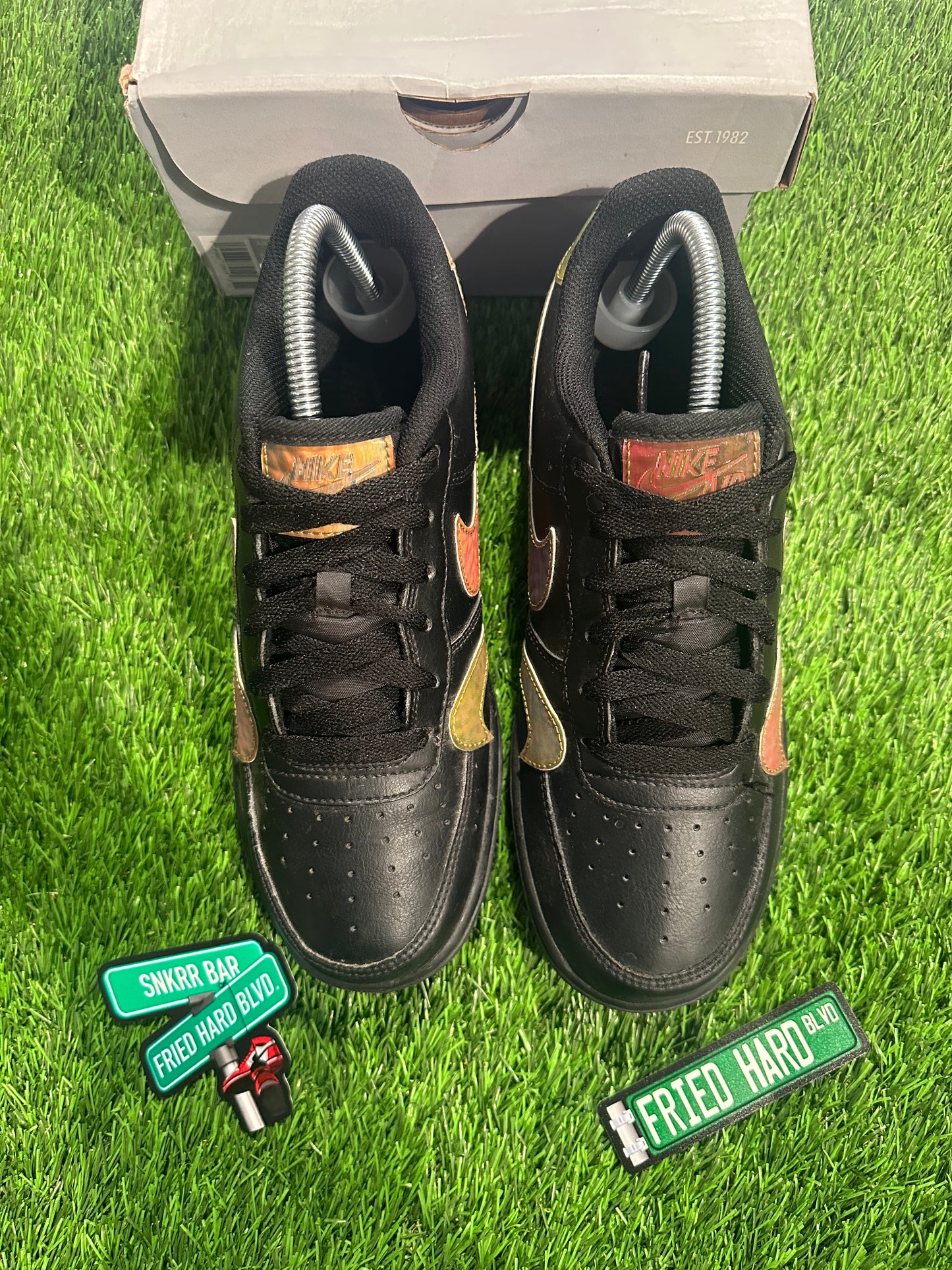 Nike Air Force 1 Low LV8 Misplaced Swooshes Black Multi (GS) 6.5Y/8W