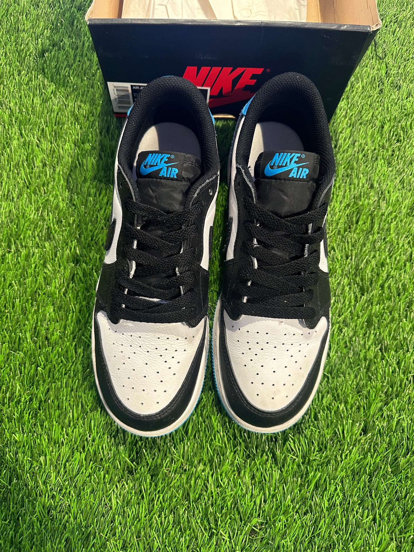 Jordan 1 Retro Low OG Black Dark Powder Blue (GS)