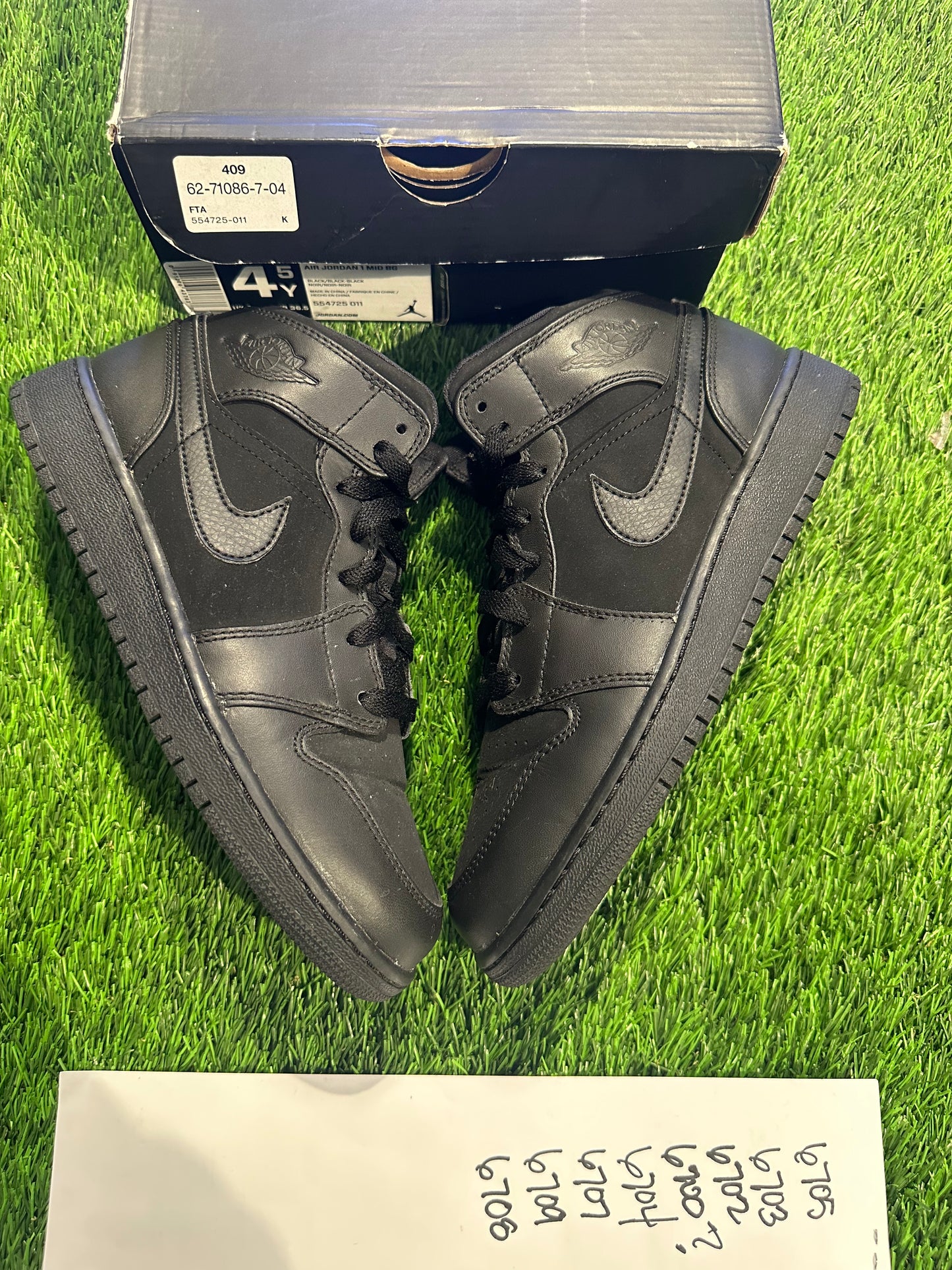 Jordan 1 Mid Triple Black (2014) 4.5Y/6W