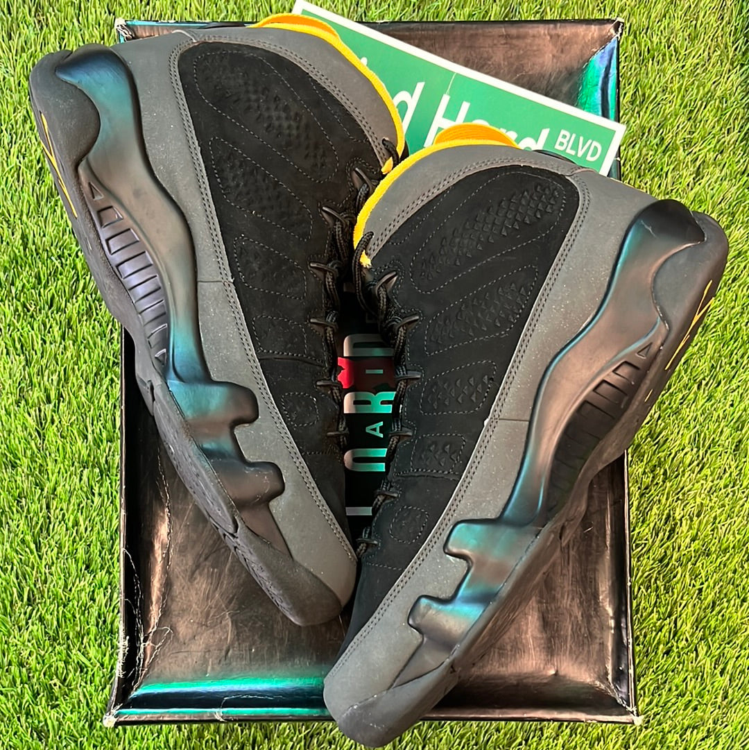 Air Jordan 9 Retro âDark Charcoal University Goldâ â Fried Hard Blvd.
