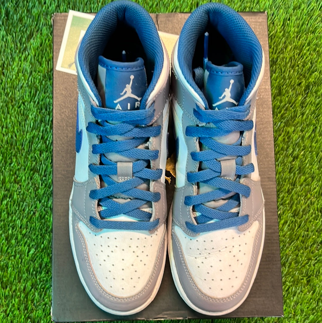 Air Jordan 1 Mid GS 'Cement True Blue'