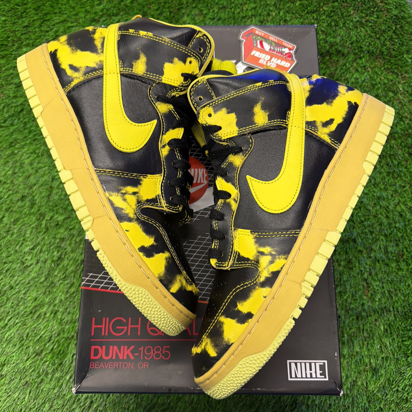Nike Dunk High 1985 'Yellow Acid Wash'