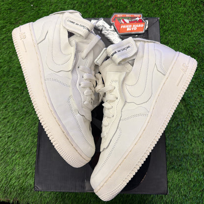 Comme des Garçons x Nike Air Force 1 Mid 'Triple White'