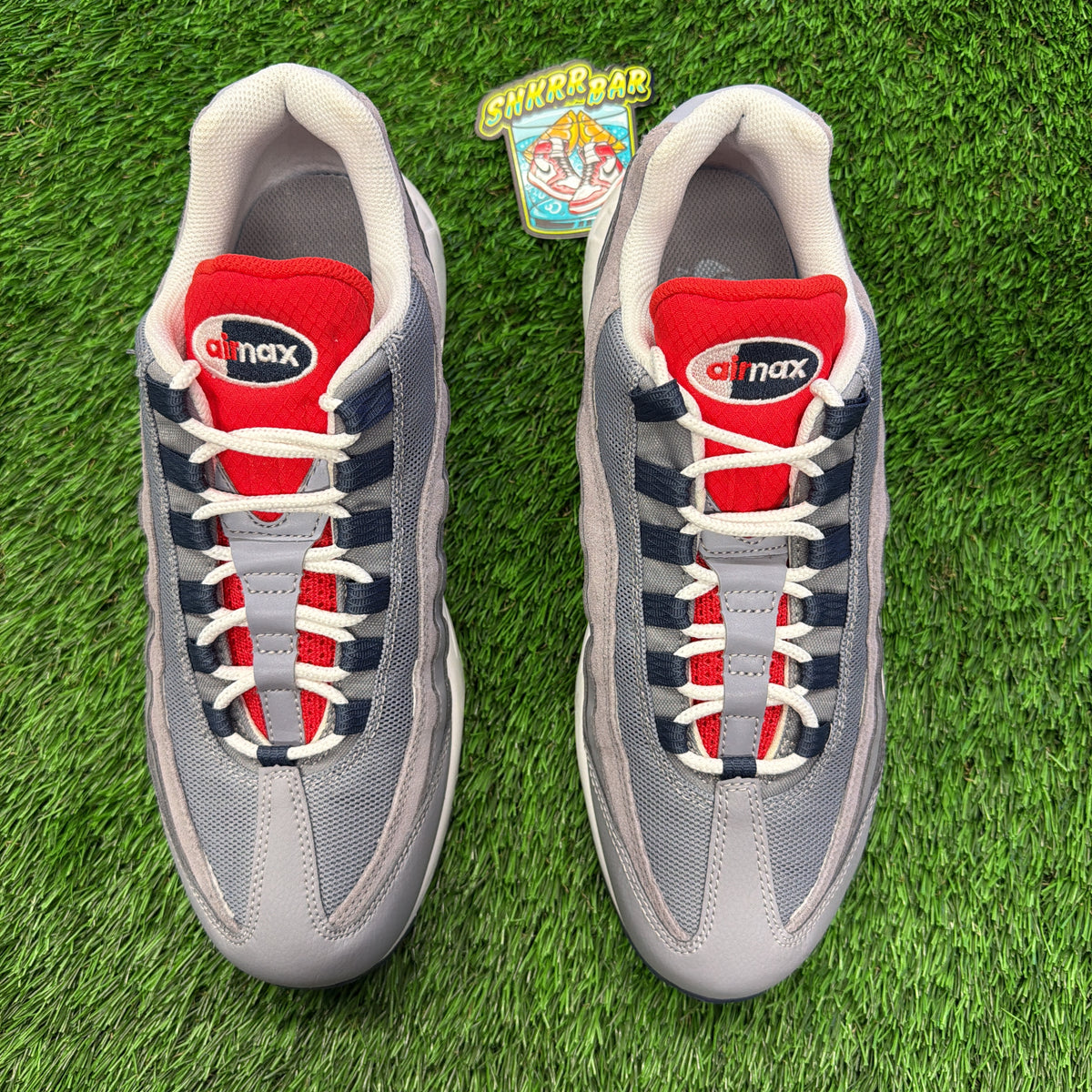 Nike Air Max 95 Grey Navy Crimson SIZE 9.5M/11W