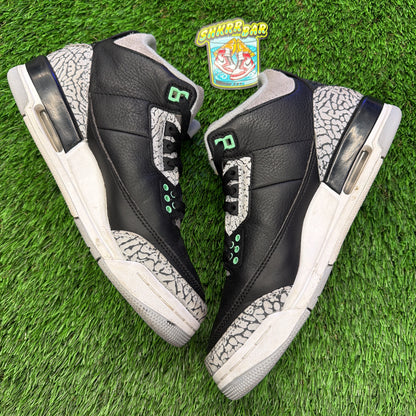 Jordan 3 Retro Green Glow (GS) SIZE 6.5Y/8W