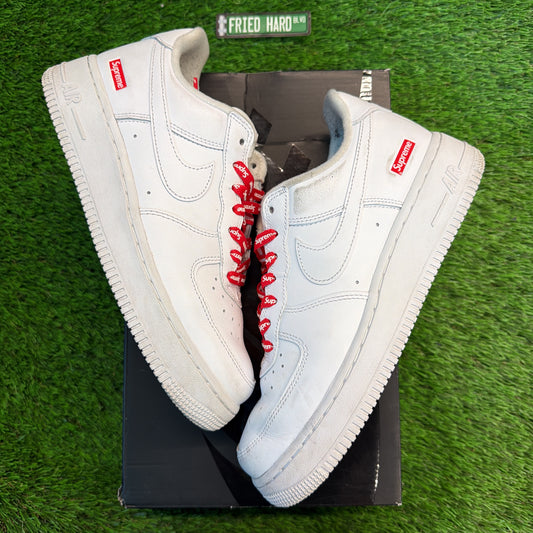 Supreme x Nike Air Force 1 Low 'Box Logo - White' SIZE 6.5M/8W