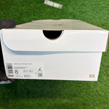 Wmns Air Jordan 1 Mid 'White Pomegranate' SIZE 6.5Y/8W