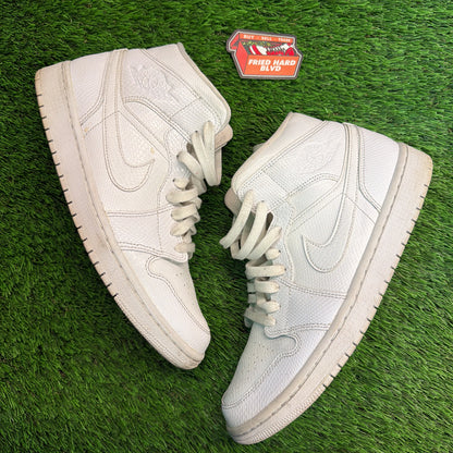 Wmns Air Jordan 1 Mid 'White Snakeskin' SIZE 11M/12.5W