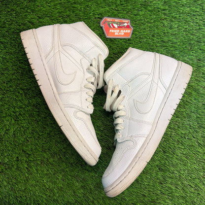 Wmns Air Jordan 1 Mid 'White Snakeskin' SIZE 11M/12.5W