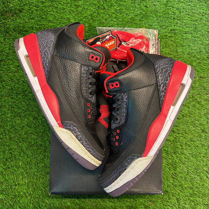 Air Jordan 3 Retro 'Crimson' SIZE 9M/10.5W