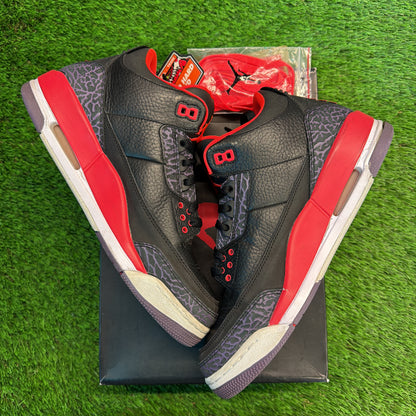 Air Jordan 3 Retro 'Crimson' SIZE 9M/10.5W