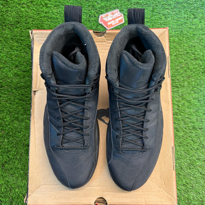 Air Jordan 12 Retro Winterized 'Triple Black' SIZE 12M/13.5W